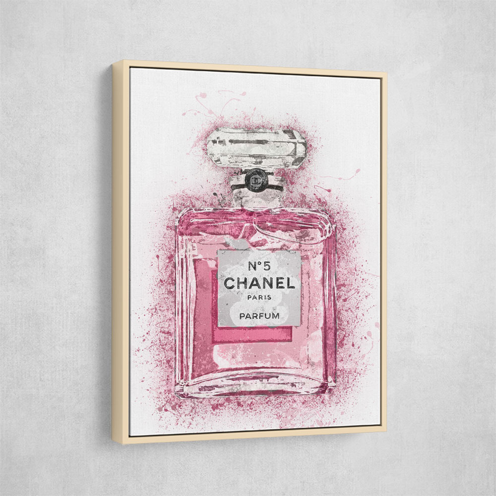 Chanel No 5 Pink Splatter Wall Art